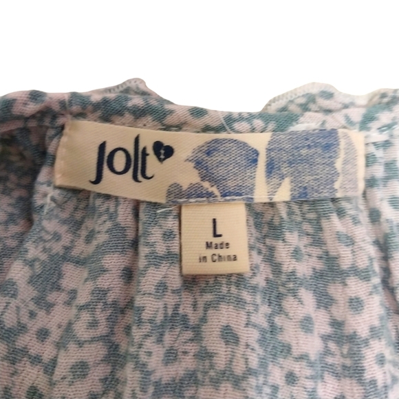 Jolt Floral Peasant Rayon Top Sz L - Picture 6 of 6